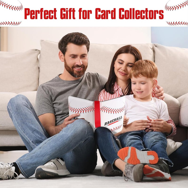 efunny Baseball Card Binder 9 Pocket Gifts for Boys Girls, Waterproof 900 Pockets Card Holder Album with 50 Removable Sleeves for Trading Card - Binder Display Storage Carrying Case for Baseball Cards - Image 2